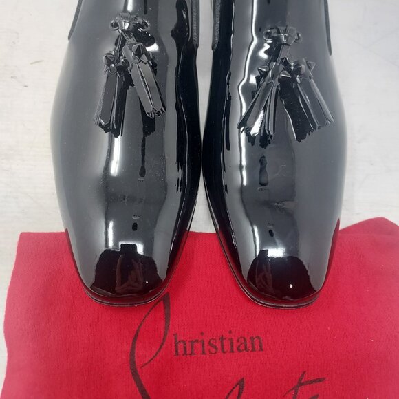 Christian Louboutin MENS Black Patent Dandelion Tassel Loafer - Picture 5 of 10